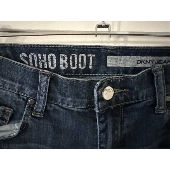 Rare Vintage DKNY Women's Soho Boot Jeans HANDPRINT 30" Waist 29" Inseam 8" Rise - Picture 3 of 14